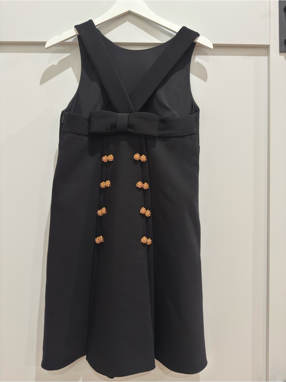 Dolce & Gabbana Black Mini Dress with gold and crystal buttons
